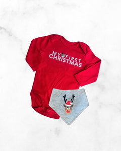 carters ♡ 6 mo ♡ my 1st christmas bodysuit & bib