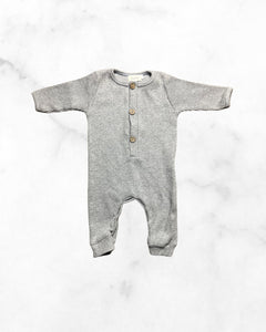little maple ♡ 3-6 mo ♡ grey ribbed one piece