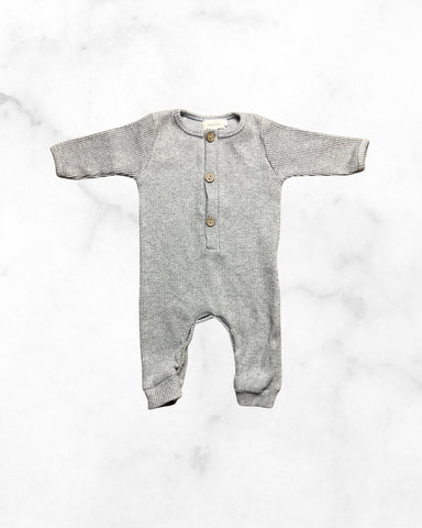 little maple ♡ 3-6 mo ♡ grey ribbed one piece