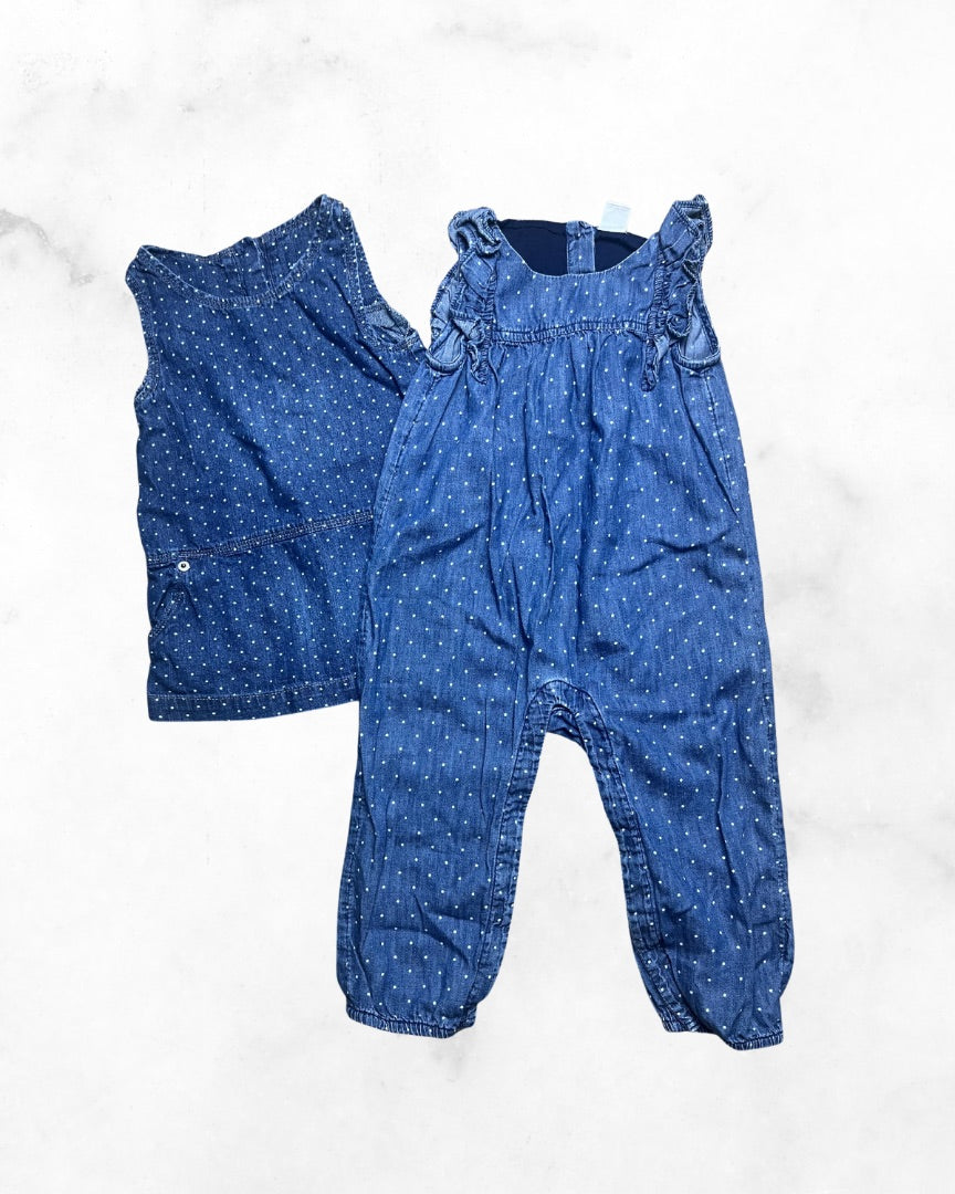 gap ♡ 18-24 mo ♡ polka dot chambray bundle