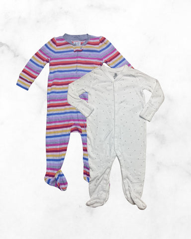 gap ♡ 6-9 mo ♡ striped & heart sleeper bundle