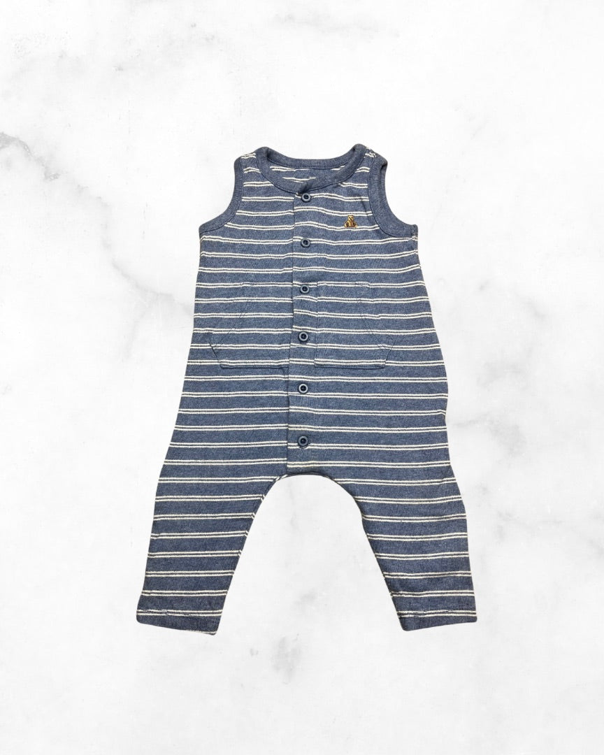 gap ♡ 6-12 mo ♡ blue striped pocket tank romper
