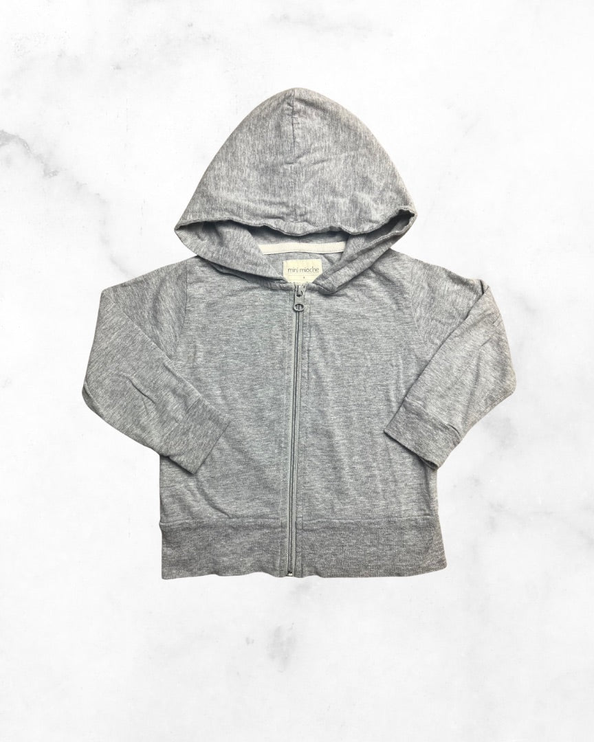 mini mioche ♡ 2t ♡ grey jersey zip up