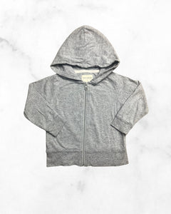 mini mioche ♡ 2t ♡ grey jersey zip up