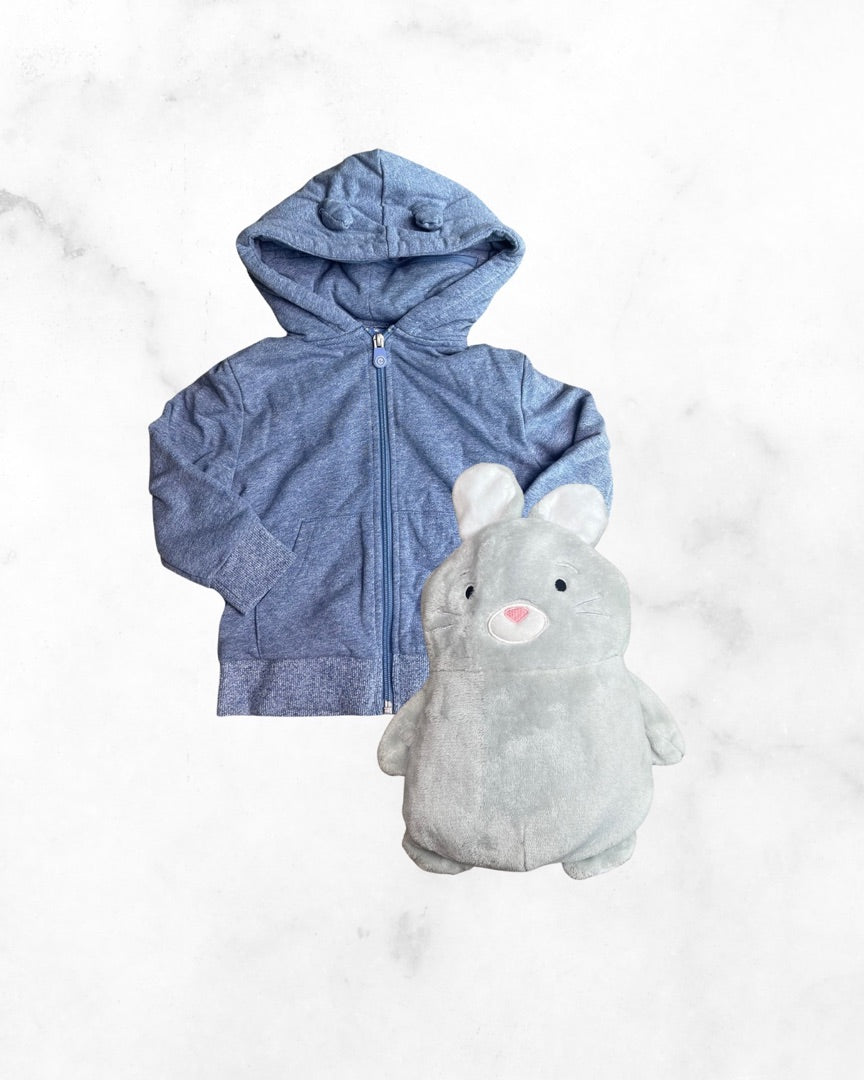 cubcoats ♡ 2T ♡ bunny zip up hoodie pillow