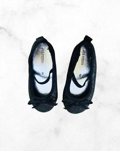 joe fresh ♡ 6 ♡ black sparkle ballerina flats