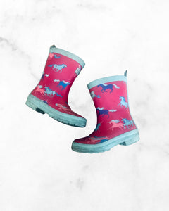 hatley ♡ 9 ♡ pink unicorn rubber boots