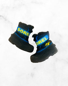 sorel ♡ 10 ♡ black & blue snow commander winter boot