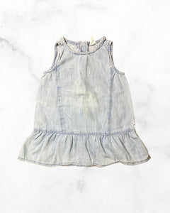 gap ♡ 18-24 mo ♡ light wash denim peplum tank dress