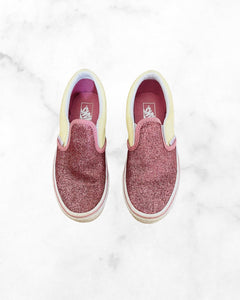 vans ♡ 2 ♡ pink sparkle slip ons