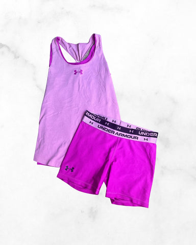 underarmour ♡ 10/12 ♡ pink double the fun tank set