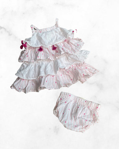 hatley ♡ 3-6 mo ♡ striped heart dress & bloomer set