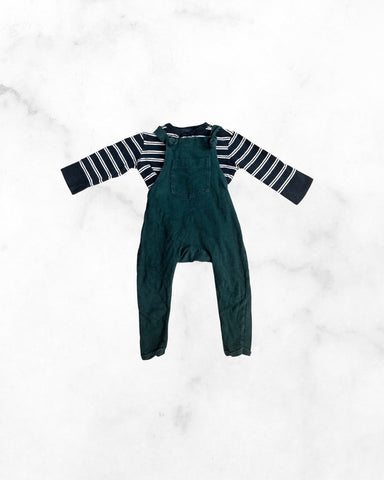 mini mioche/old navy ♡ 12-18 mo ♡ forest green overall set