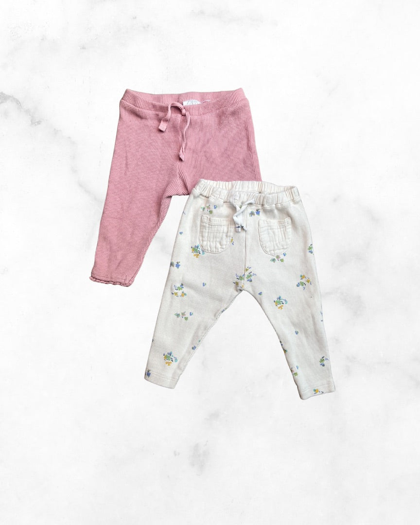 zara ♡ 3-6 mo ♡ waffle pant bundle