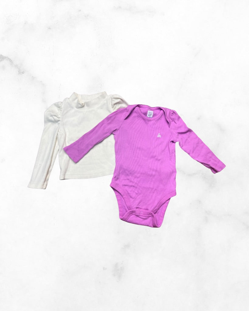 gap ♡ 12-18 ♡ moc long sleeve & bodysuit bundle