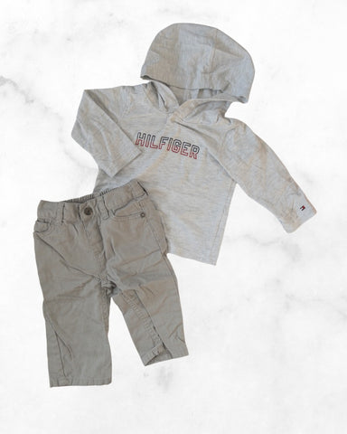 tommy hilfiger/calvin klein ♡ 6-9 mo ♡ hooded long sleeve & jean set