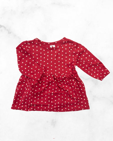 gap ♡ 12-18 mo ♡ red w/ hearts pocket dress