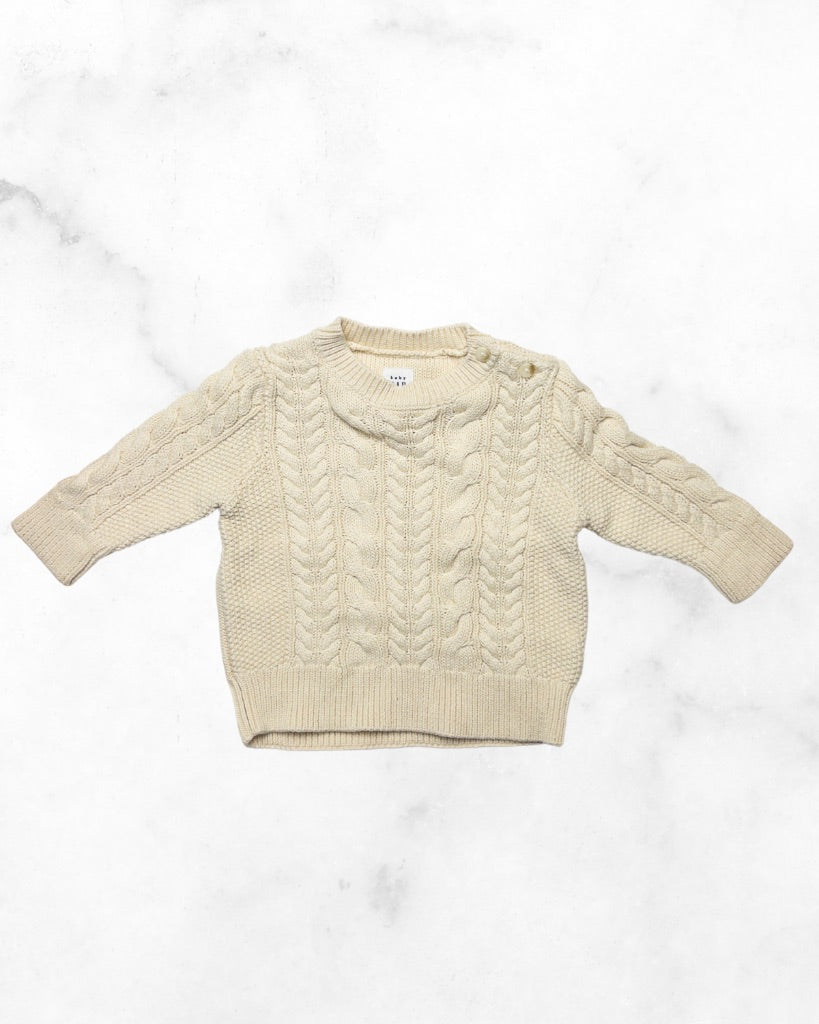 gap ♡ 6-12 mo ♡ cream cable knit sweater