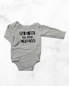 indigo ♡ 6-12 mo ♡ new to the crew long sleeve bodysuit