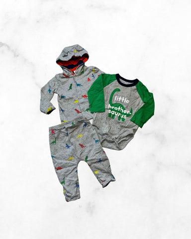 gap ♡ 6-12 mo ♡ reversible dino snap hoodie & pant set