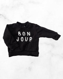 indigo ♡ 3-6 mo ♡ bonjour crewneck sweatshirt