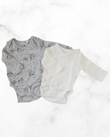 h&m ♡ pm ♡ mini mouse & kimono long sleeve bodysuit bundle