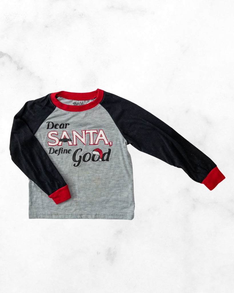 holiday #famjams ♡ 6/7 ♡ dear santa define good long sleeve pj top
