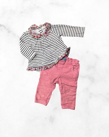 gap ♡ 6-12 mo ♡ floral collared bodysuit & pant set