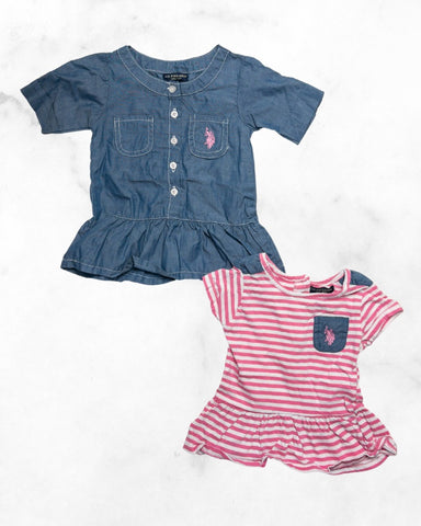 u.s. polo assn. ♡ 18 mo ♡ peplum tee/ shirt bundle