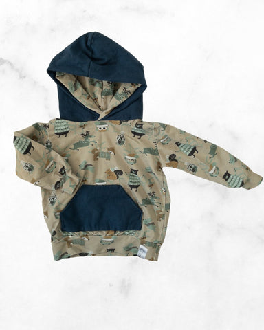 finn & grin ♡ 12-18 mo ♡ forest friends lightweight hoodie