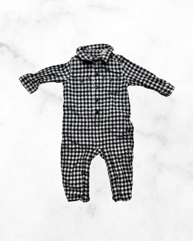 gap ♡ 6-12 mo ♡ plaid flannel romper