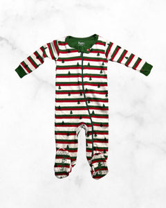 hatley ♡ 6-9 mo ♡ christmas striped tree zip sleeper