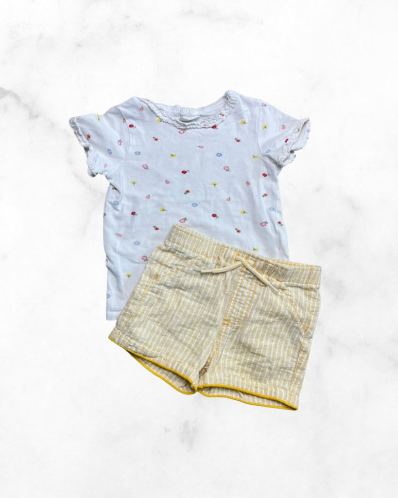 cat&jack/h&m ♡ 9-12 mo ♡ floral shirt & short set