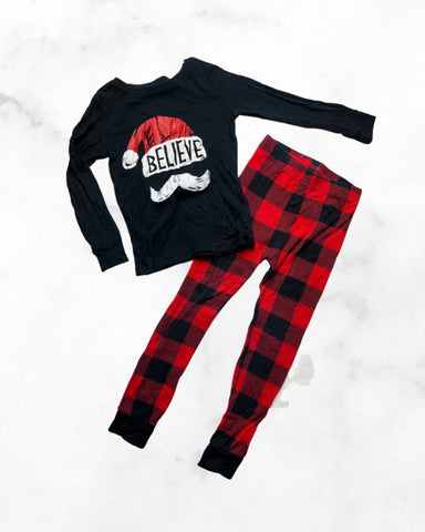 old navy ♡ 5t ♡ believe santa stache pj set