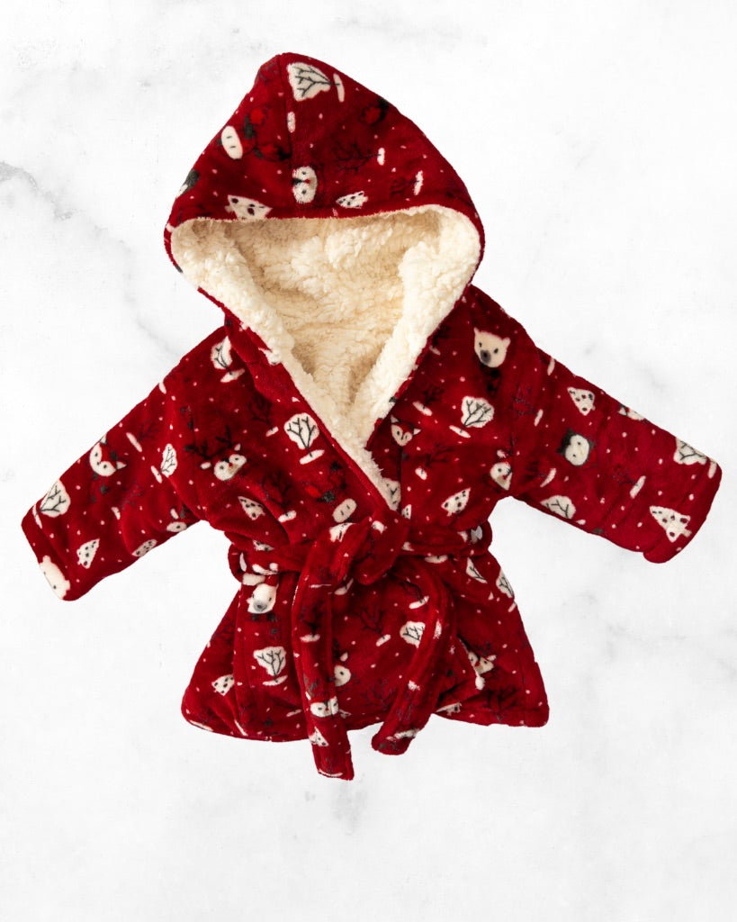 indigo ♡ 0-12 mo ♡ softest red hooded robe
