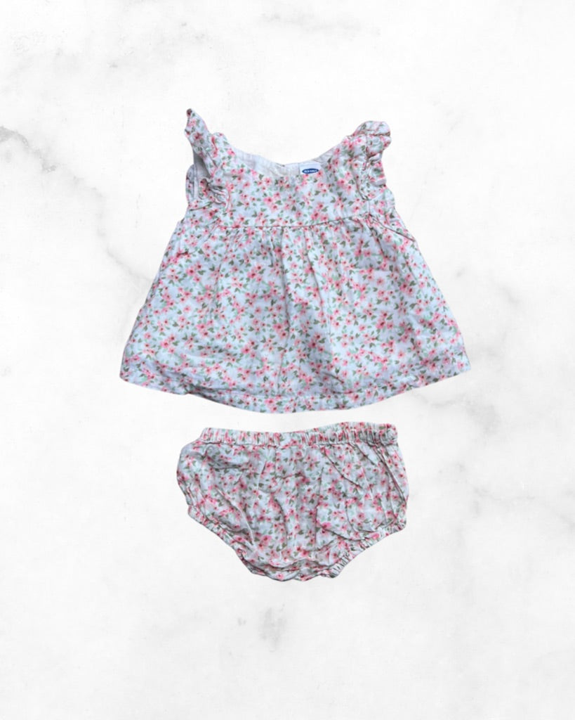 old navy ♡ 3-6 mo ♡ floral peplum & bloomer set