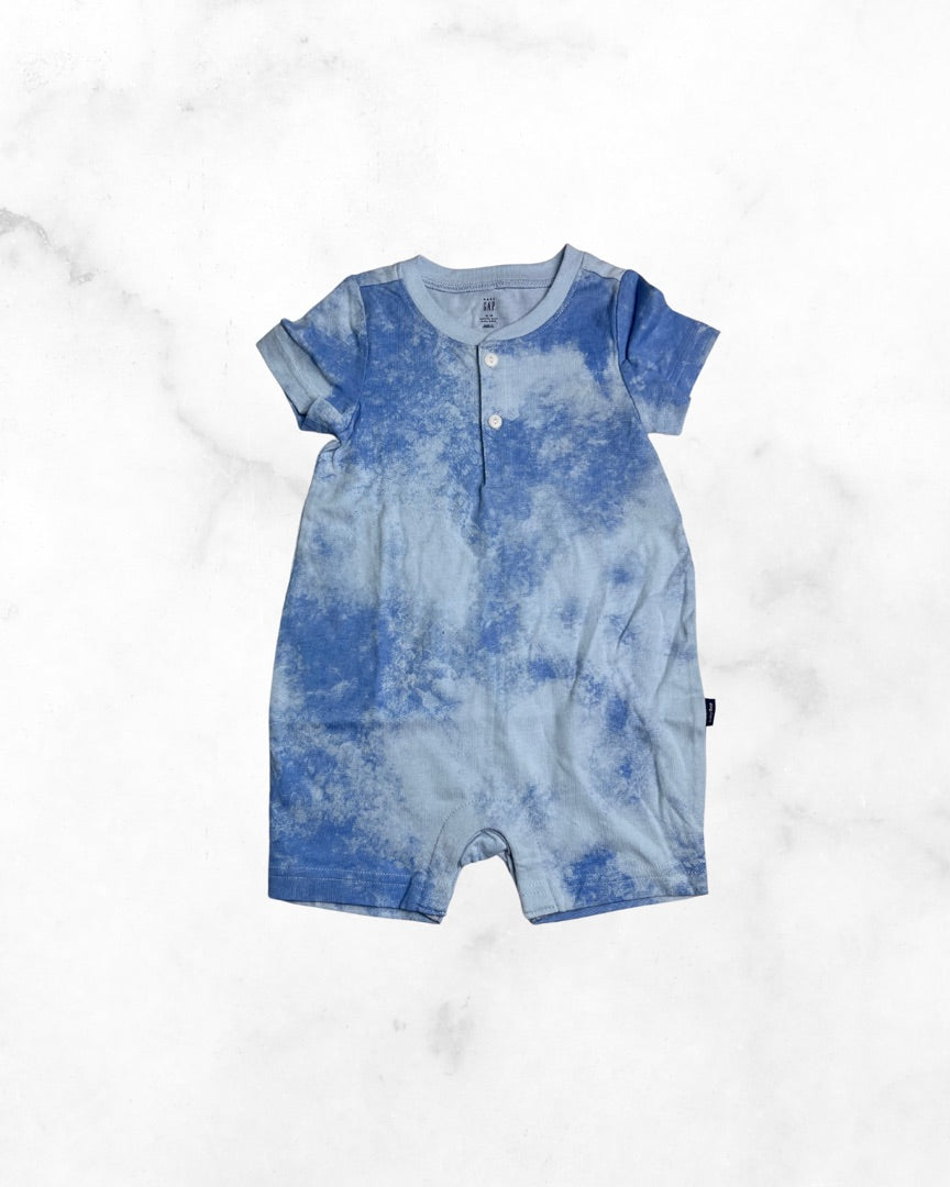 gap ♡ 12-18 mo ♡ blue tie dye henley romper