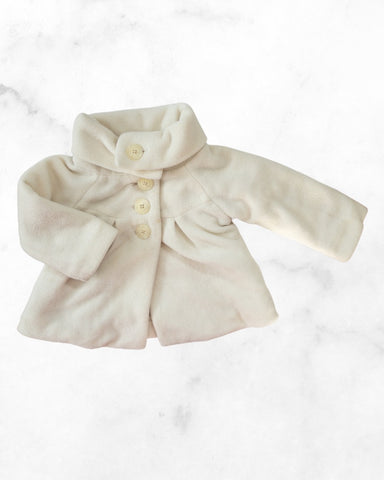 old navy ♡ 12-18 mo ♡ white big collar fleece coat