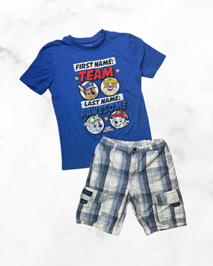 unknown/paw patrol ♡ 7y ♡ paw patrol & plaid short set