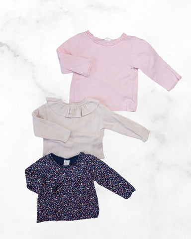 h&m/zara ♡ 9-12 mo ♡ ruffle neck detail long sleeve bundle