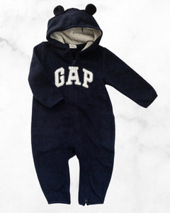 gap ♡ 6-12 mo ♡ fleece one piece hoodie