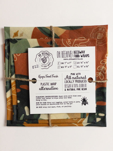 Beeswax Wraps: Variety Pack | Leaf Collection