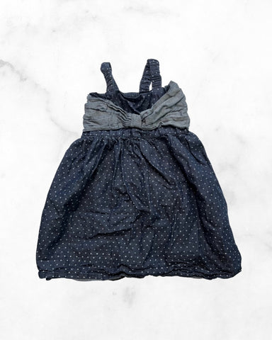 atun ♡ 3-4 y ♡ fit & flare polka dot bow tank dress