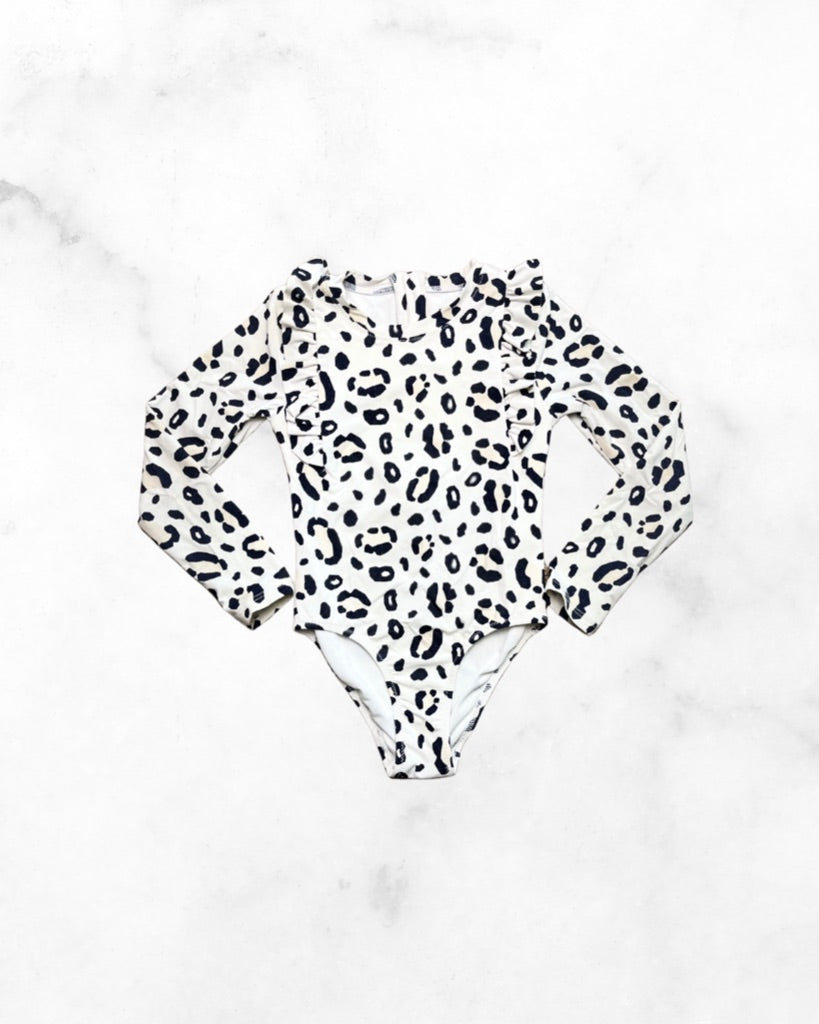 miles the label ♡ 4t ♡ cheetah long sleeve swim suit