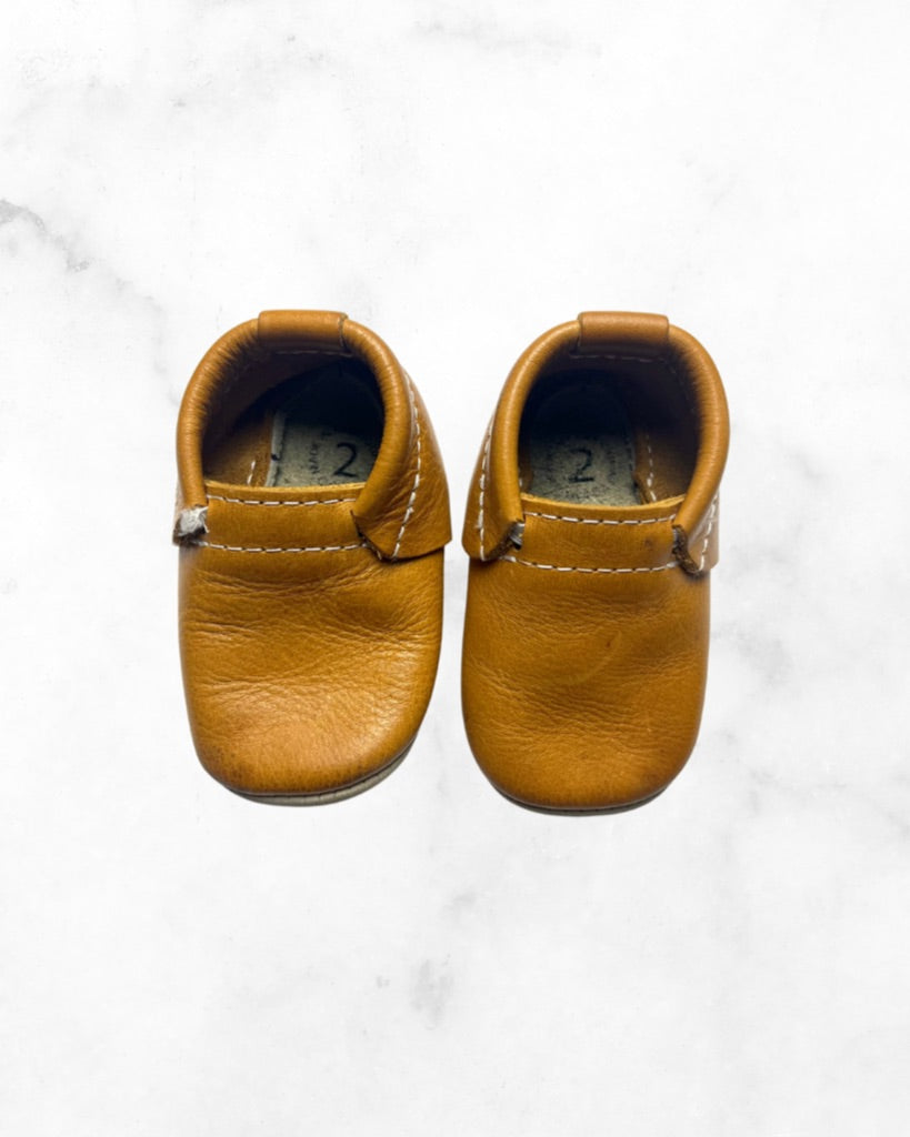 minimoc ♡ 2 ♡ orange leather mocassins