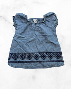 old navy ♡ 5Y ♡ denim aztec short sleeve shirt