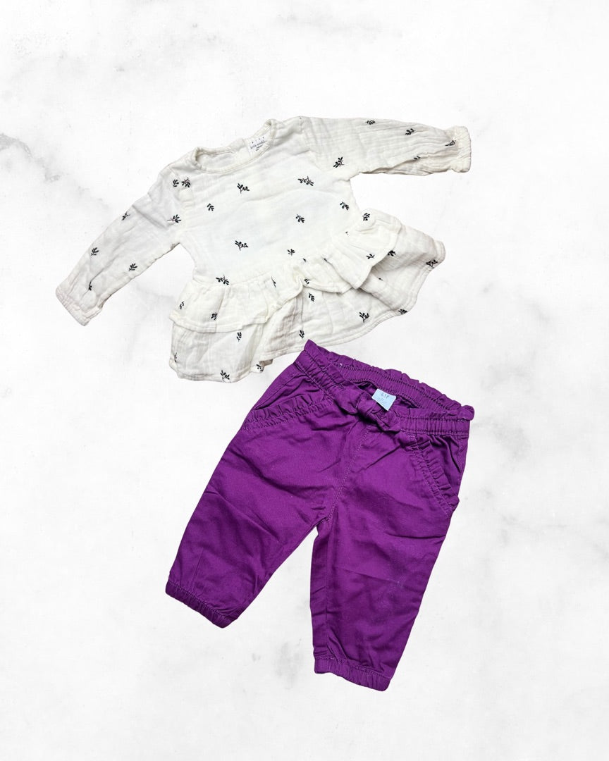 rise little earthing/gap ♡ 3-6 mo ♡ floral ruffle peplum bundle
