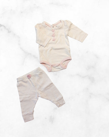 gap ♡ 0-3 mo ♡ striped bodysuit & leggings set