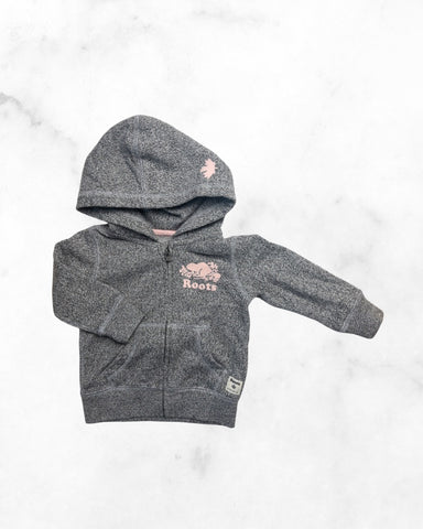 roots ♡ 3-6 mo ♡ heathered grey zipper hoodie