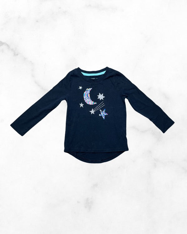 cat & jack ♡ xs ♡ moon & stars sequin long sleeve